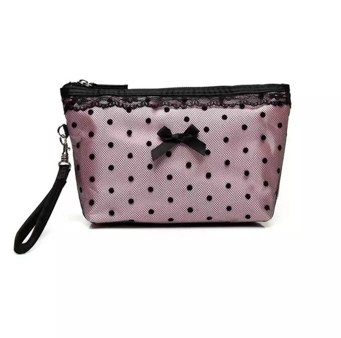 

Small Beauty Bling Metallic Gold Eco Sublimation Rose Silk Lace Bridal Nylon Makeup Case Bag, Rose gold/customized