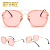 STORY WY31072 2019 new push metal frame colorful visor sunglasses vintage