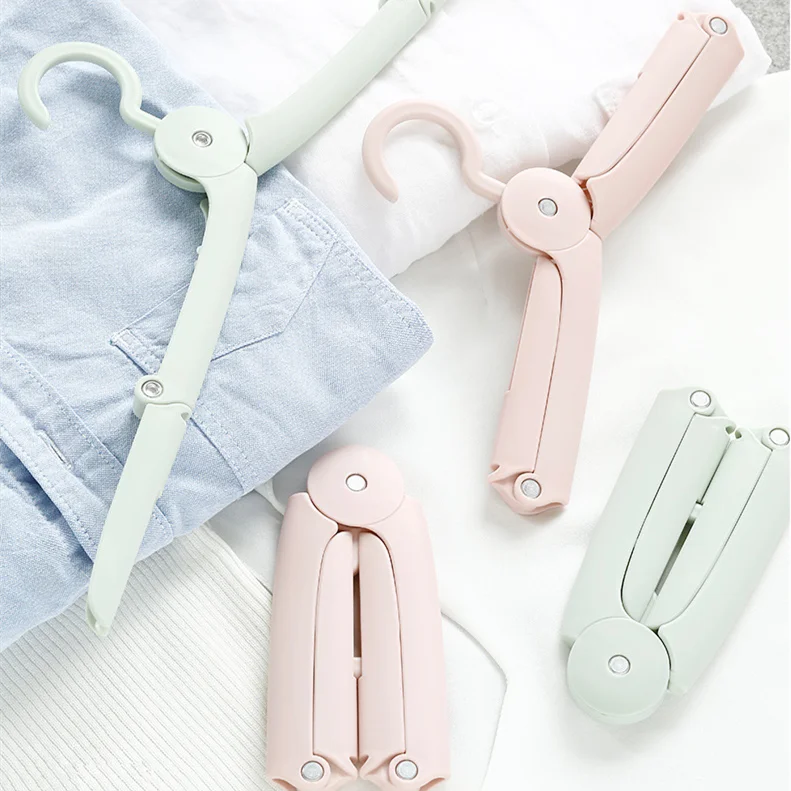 

2019 Multifunctional Dormitory Folding Clothes Hanger for Folding Hanger Travel Non-Slip Clothes Drying Rack, Pink