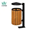 DA-78H Modern Pole Standing Wood Outdoor Dustbin Waste Bin with Rain Hood Wall Mounted Dustbin Outdoor