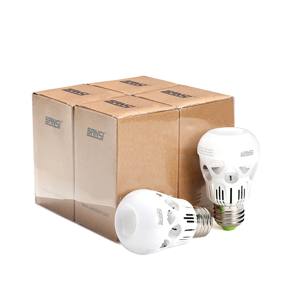 Sansi 6 Pack A19 8w 17w 22w 27w Hollowout Smd Ceramic Heat Sink