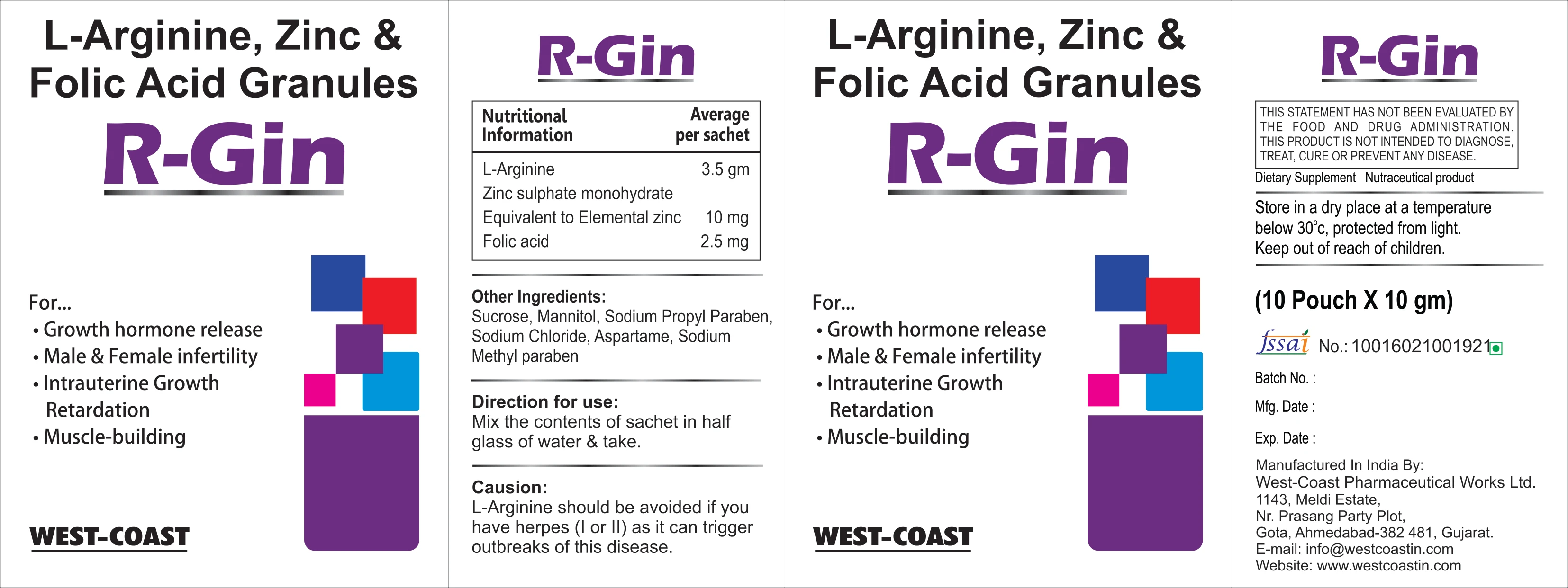 Powder Supplement R Gin Powder With L Arginine Zinc Folic Acid