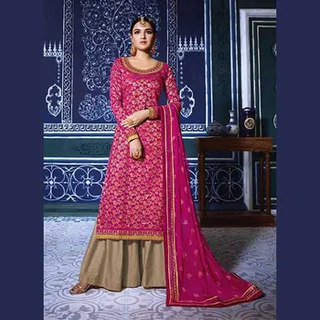 designer dresses with banarasi dupatta