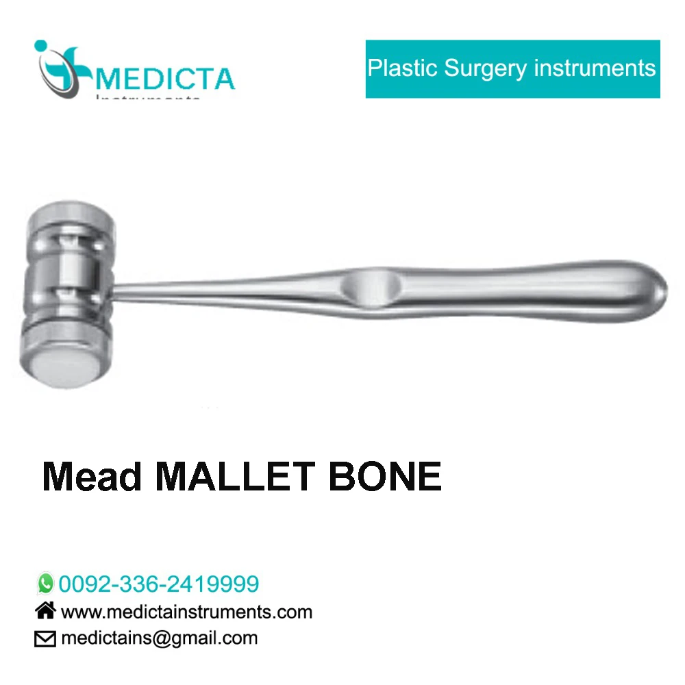 Teflon Mallet / Bone Mallet Replaceable Teflon / Rhinoplasty Mallet