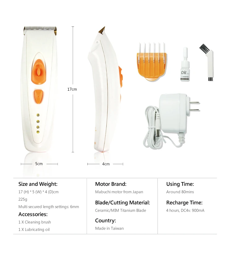 Pet Hair Clipper Electric Rechargeable Type【URBANER】MB-055