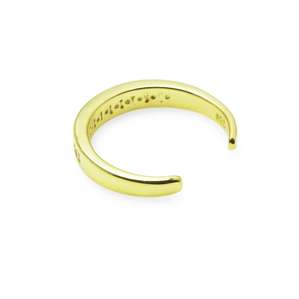 
Yellow Gold Flashed Sterling Silver Cubic Zirconia Toe Ring 