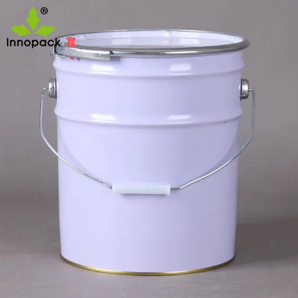 10 Liter 20 Liter 25 Liter Black Metal Tin Paint Bucket For Chemical