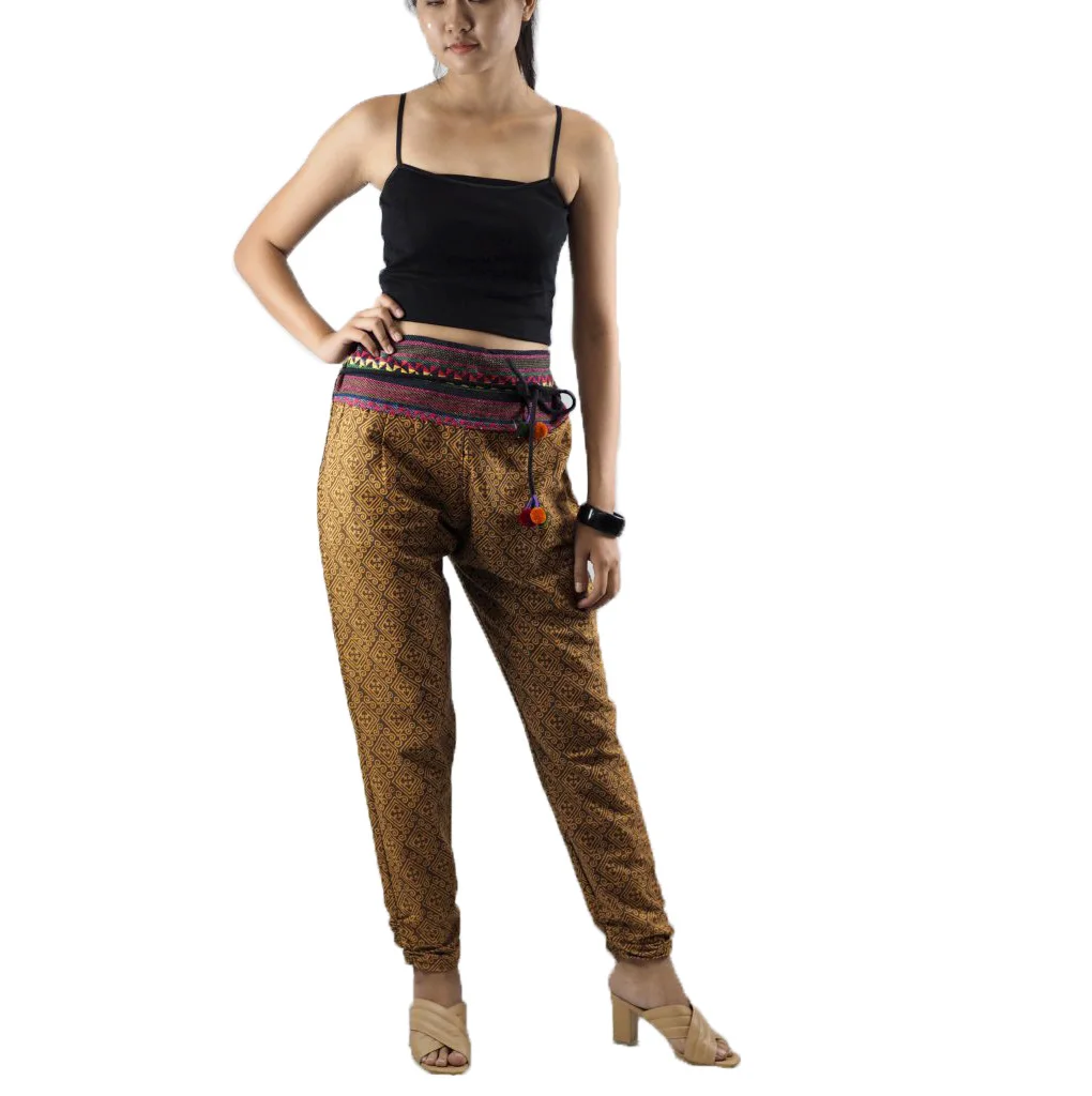 NAPAT Women Casual Print boho Pants woven Waist Trousers for Wholesale ( PP0006-01 )