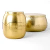 Aluminium Round Hammered Brass Drum Side Table and Coffee Table Container Lid Removable
