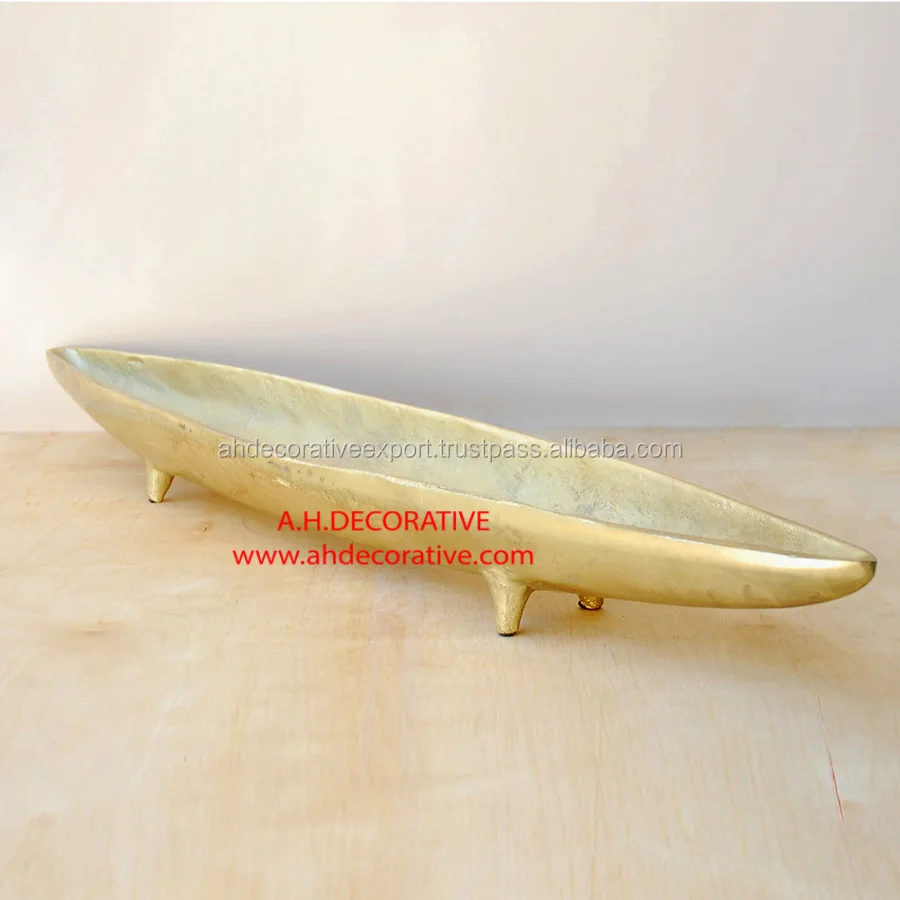 Aluminum Footed Boat Bowl In Gold - Buy Boat Shaped Salad Bowl,Large