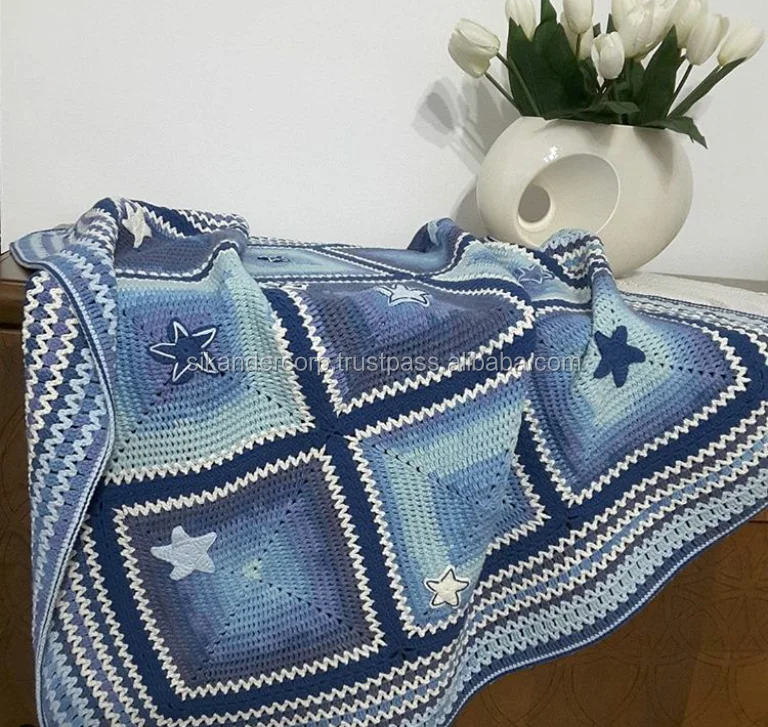 
Crochet Handmade Baby Blanket with matching Socks 