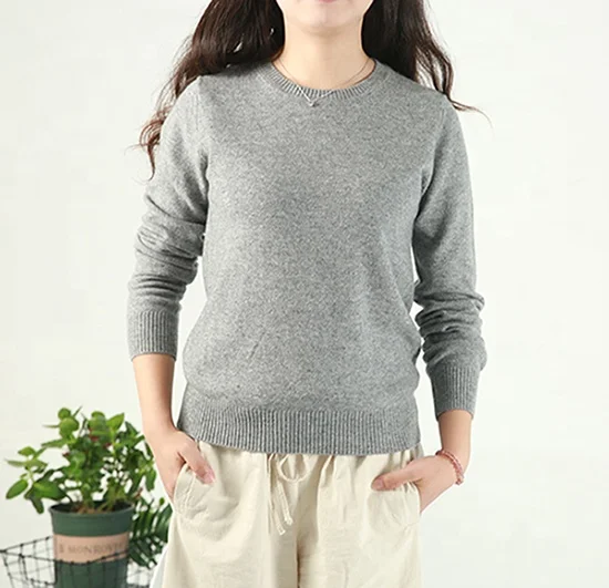 

Super soft custom knitted women 100% cashmere sweater, Any colors as per customer's requirement