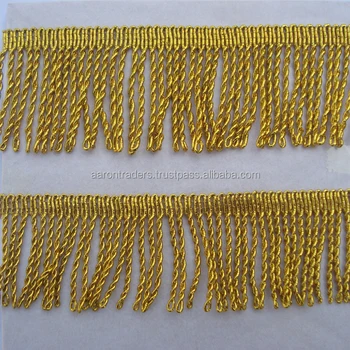 4 Cm Gold Twisted Fringe Flags Cut Gold Fringe Brush Metallic