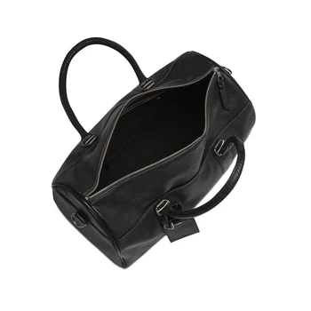 black leather gym bag