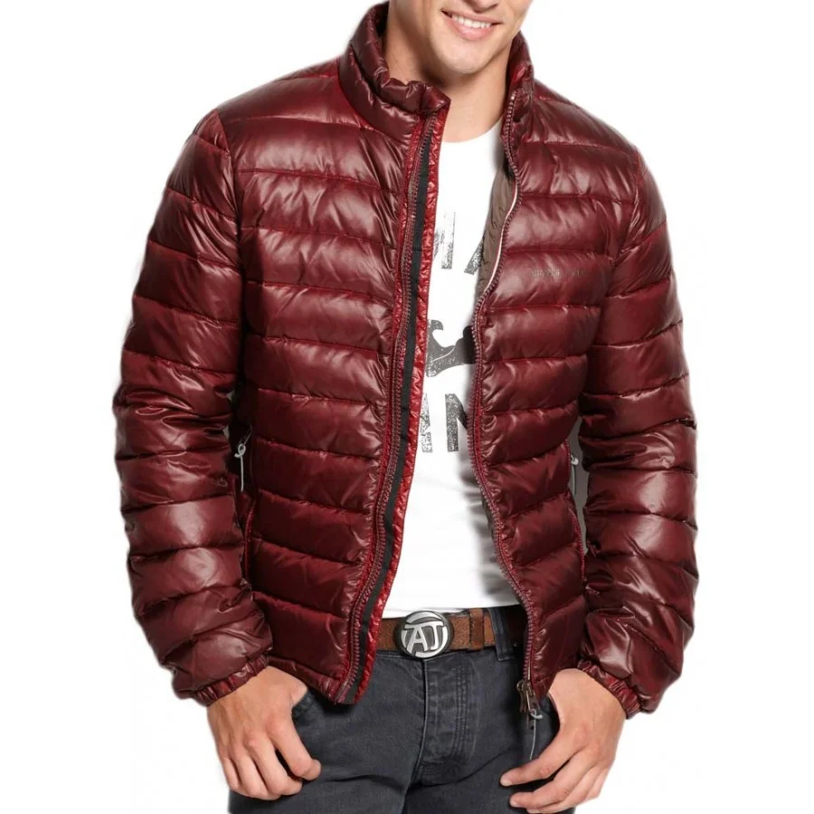 mens puffer bomber jacket with hood