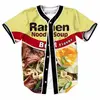 Foods Colorful Noodle Soup Men Baseball Jerseys