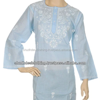 chikan work kurti designs