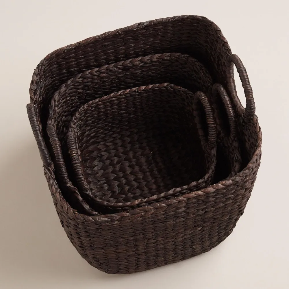 Picnic Fruit Water Hyacinth Storage Baskets Woven Storage Water