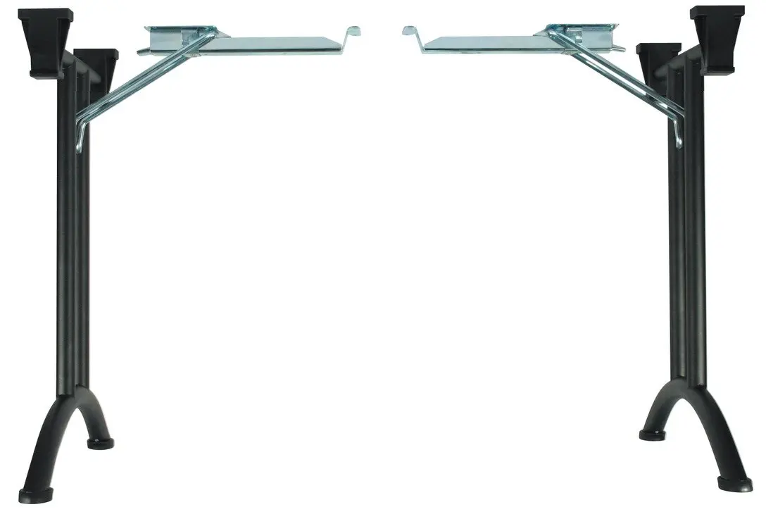 Folding Table Legs, with Curved Foot by Hafele, Steel, W 23 1/4 x H 27 1/8" (Black)