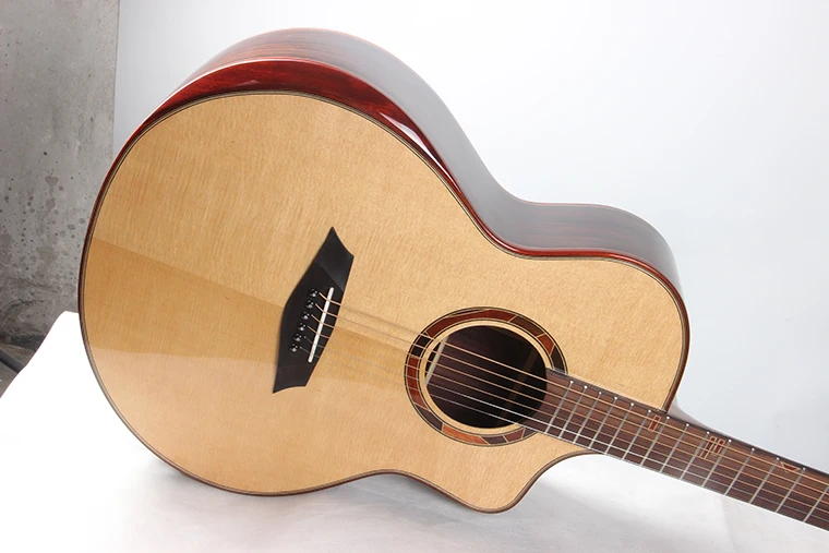 All Solid Jumbo Acoustic Guitar With Wooden Pickguard Buy Acoustic