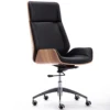 Contemporary Walnut Veneer Executive Swivel high back Office Chair