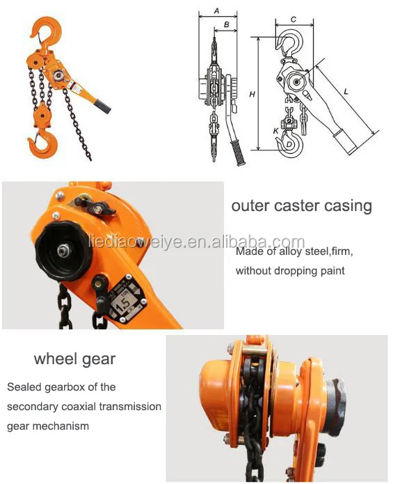 Hs Vital Ratchet Manual Lever Pull Lift Chain Hoist/1.5 Ton Lever Block