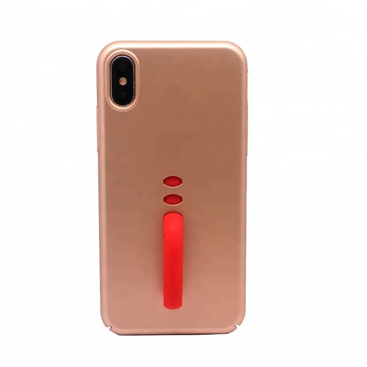 

Online shopping phone case For iPhone X Coating PC Case with Loop, Red black pink blue grey silver