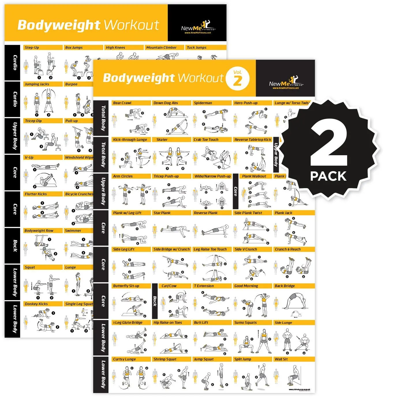 Buy Bodyweight Exercise Poster Home Gym Fitness Workouts