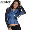 Wholesale new apparel high street style jacket ladies pure leather coat belted slim fit V neck real leather jaket woman