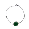 14K Silver Emerald Gemstone Clasps Chain Bracelet