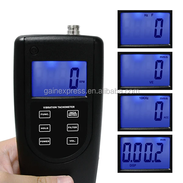 Vibration Tachometer Meter Piezoelectric Sensor Rpm (r/min) Frequency