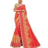 Two - Tone Silk Orange Color Heavy Border Saree