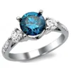 White gold Certified Excellent Blue Diamond Engagement ring