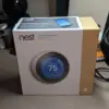 Original Nest T3007ES 3rd Generation Learning Stainless Steel Programmable Thermostat New Black