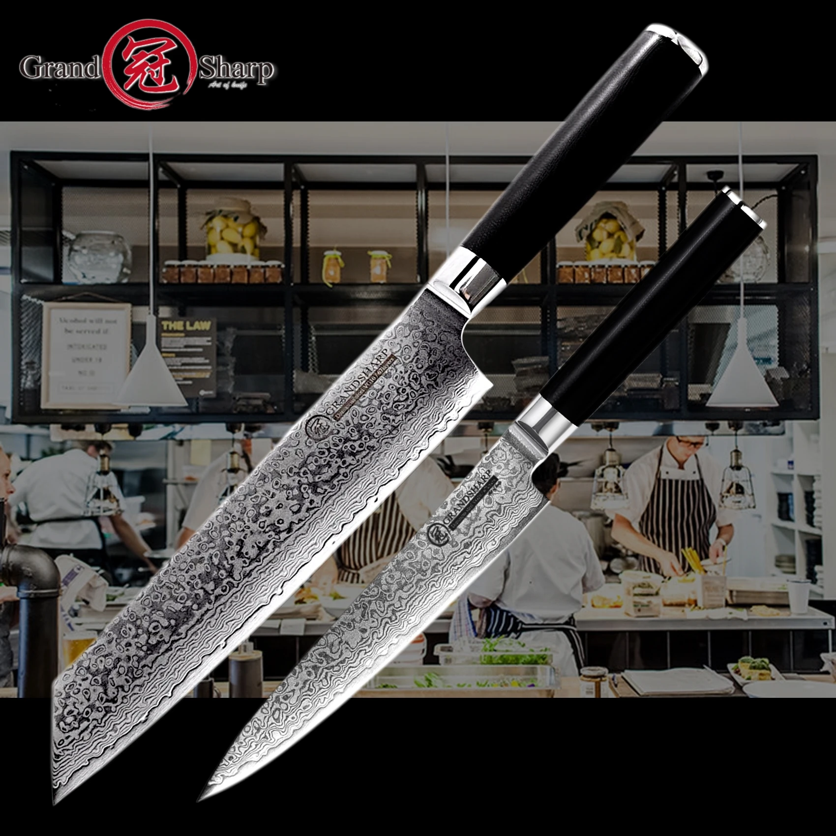 

67 Layer Damascus steel Kiritsuke 8.5 in Sharp professional high carbon stainless steel cutting meat cleaver kitchen chef knife