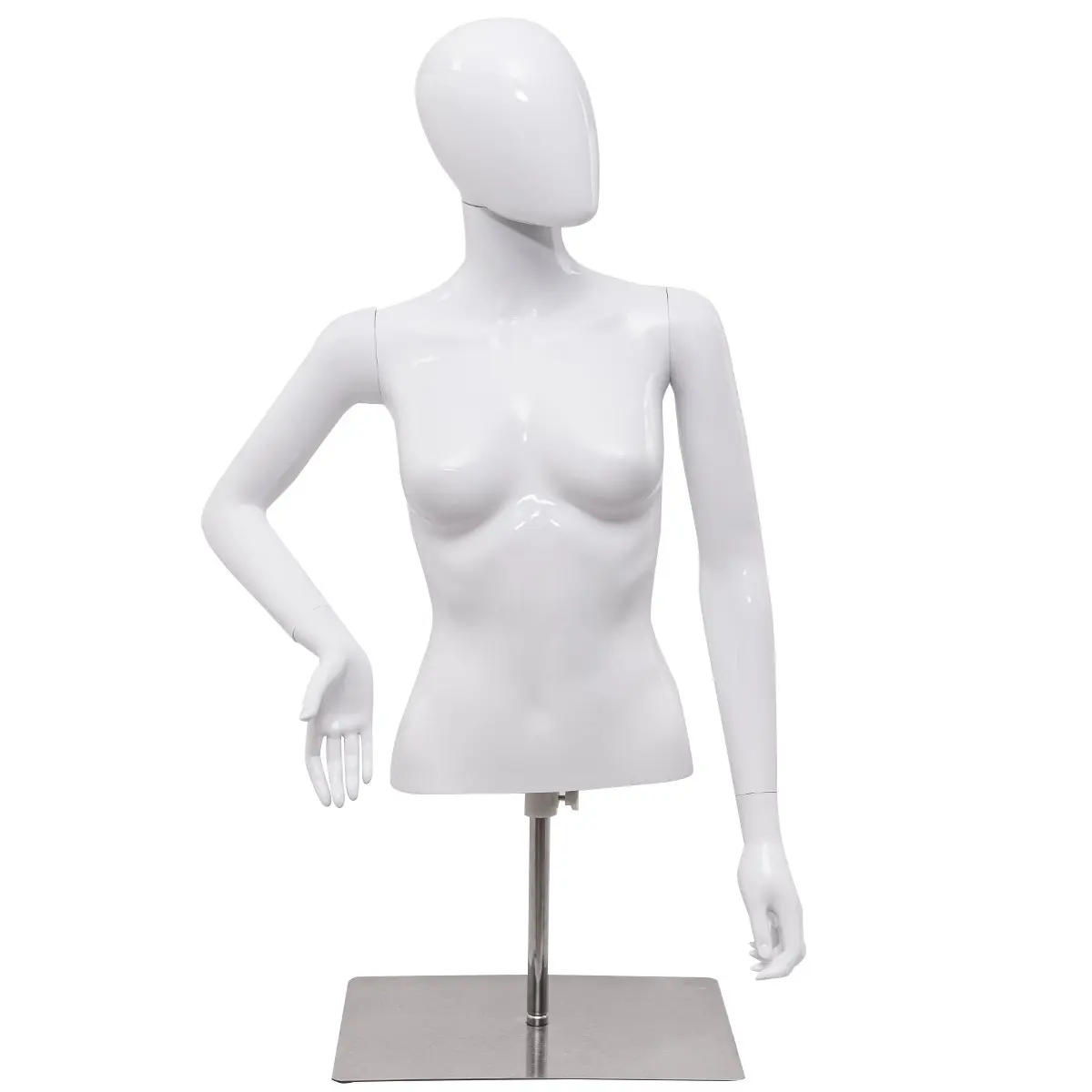Abstract Plus Size Glossy White Female Mannequin Fiberglass Fat Mannequin Model