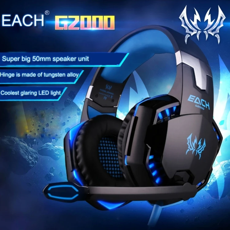 KOTION EACH G2000 Game wireless headphone with Light Mic Deep Bass ps4 headset PC earphone