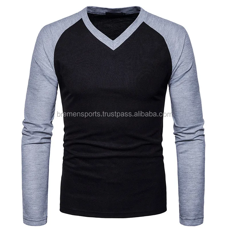 men v neck long sleeve t shirt