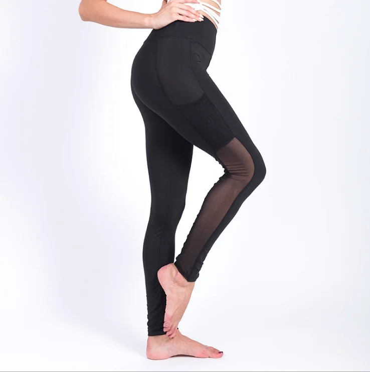 Fafalisa Yoga Pants Women Knee-Length Pants with Pocket Capri Pant Sport Leggings Women Fitness Yoga Gym High Waist Legging Black,L 