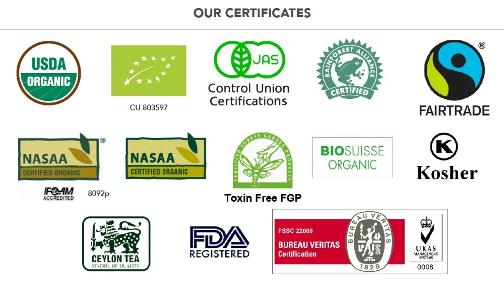 NASAA certified Organic. Control Union Certifications.