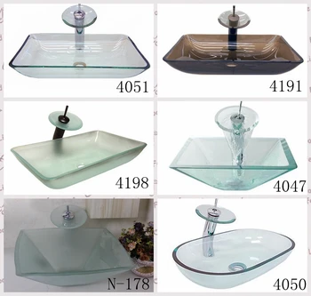 Clear Tempered Glass Vessel Sink Complete Set With Chrome Faucet Drain Wall Mount Stainless Steel Unique Modern Buy Bathroom Sink Sets Product On