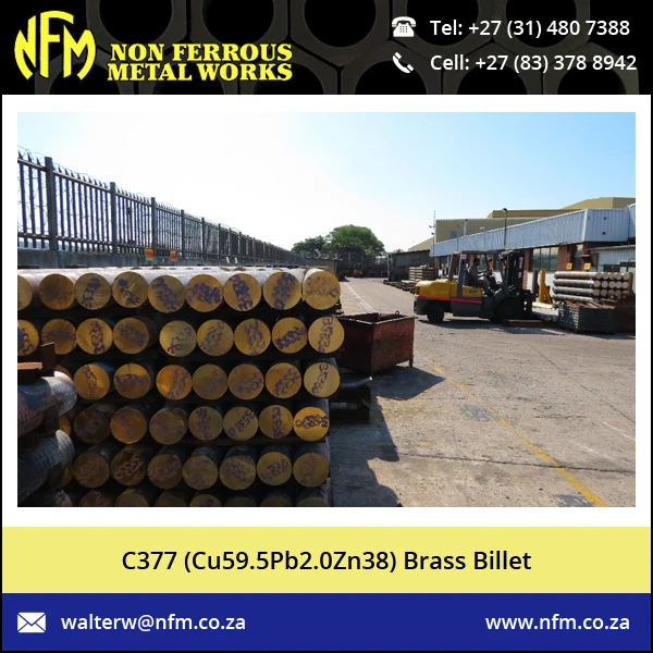 
Brass Billet (Cu59.5Pb2.0Zn38) Available for Industrial and Construction Sector 