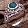 Bohemian peridot green onyx amethyst ruby handmade gemstone 925 sterling silver jewelry ring