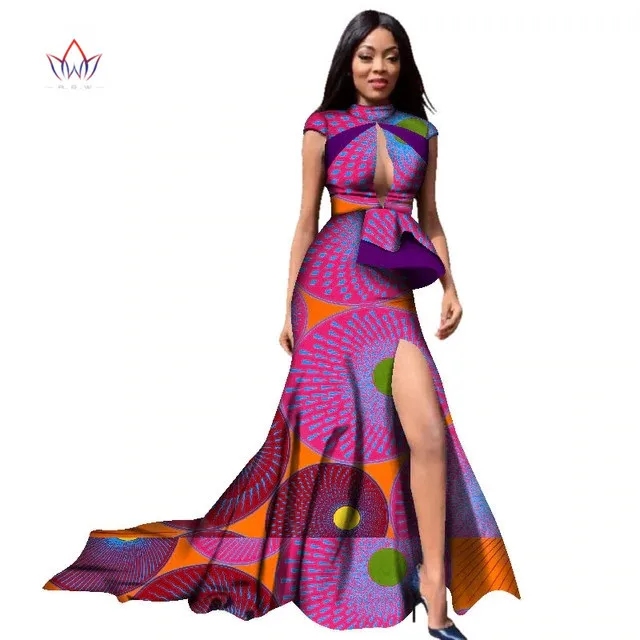 

Wholesale  Sexy Birthday Dress Sexy Deep Chest Super  Long Dress Africa Bazin Riche Maix Dresses WY2352, Shown