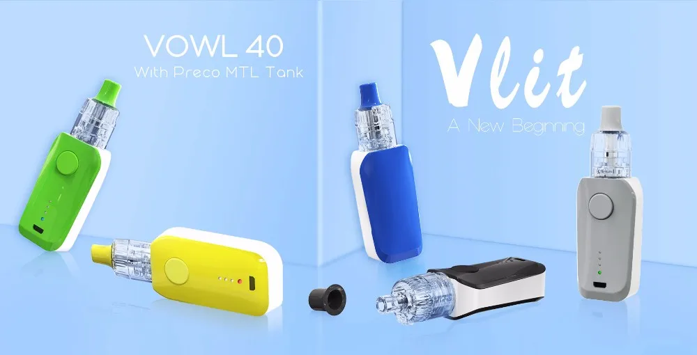 Newest amazon electronic cigarette vape starter Vlit Vowl 40 kit with Preco MTL tank vape pen electronic cigarette