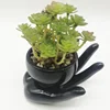 ceramic artificial bonsai flower pot black succulents desktop macetas antique cactus indoor mini Five fingers palm