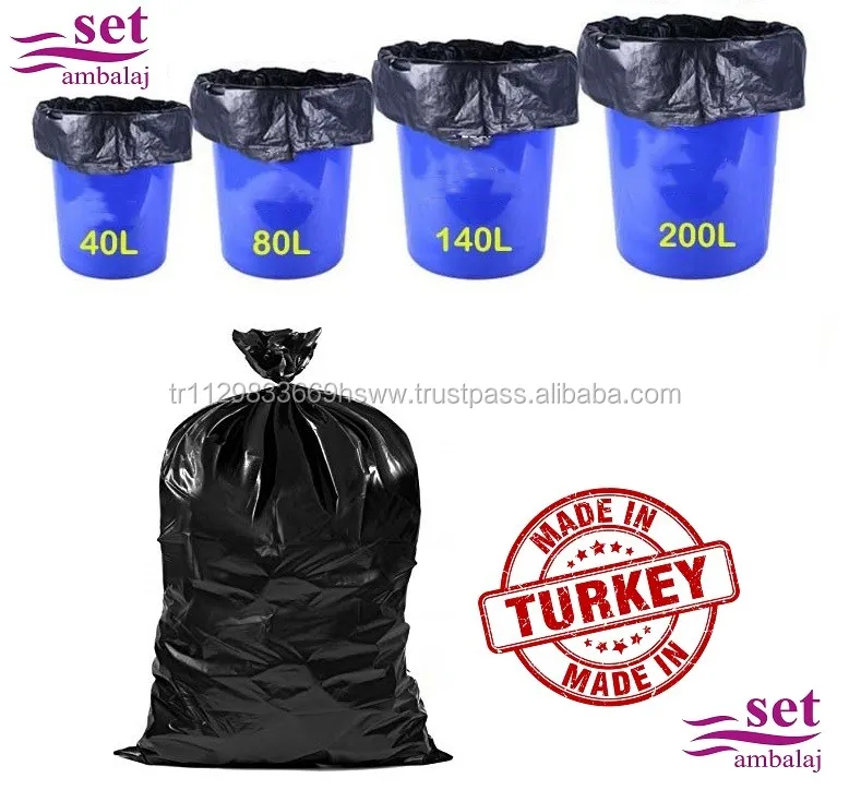 Heavy Duty Garbage Bags Recyclable Trash Bags Customized HDPE/LDPE