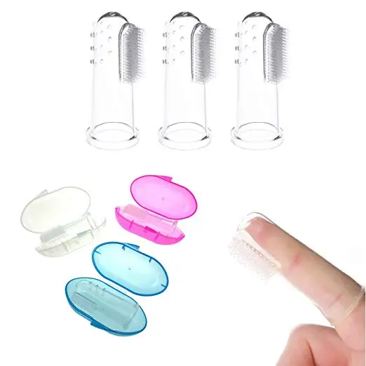 Amazon Hot Sales silicone finger brush for baby
