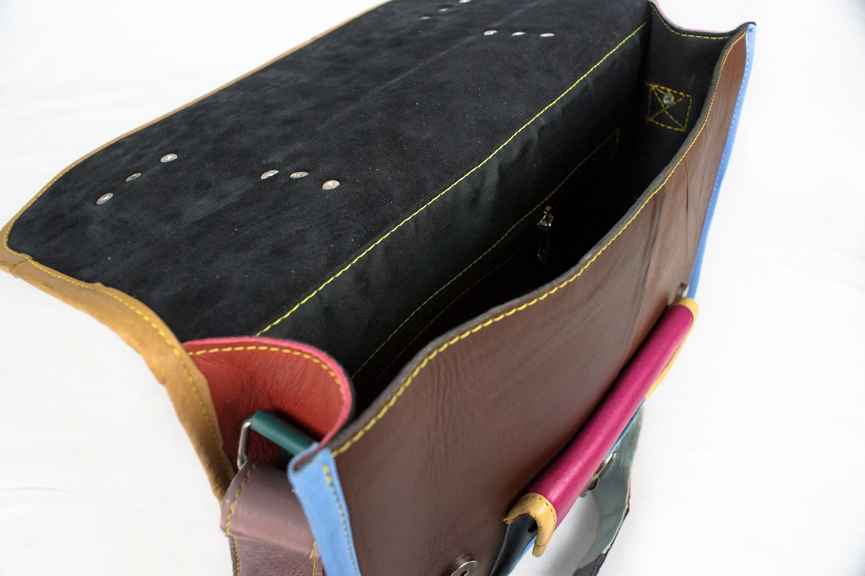 New Fashion Multi Color Leather Messenger Bag Buy Multi Color Bag