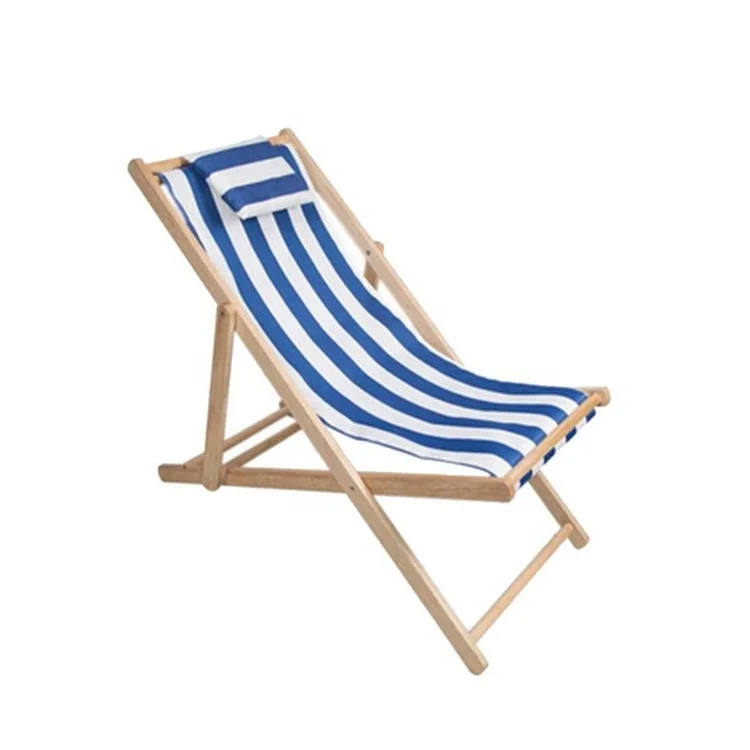 Wooden Outdoor Folding Beach Comfortable Wooden Deck Chair Frame